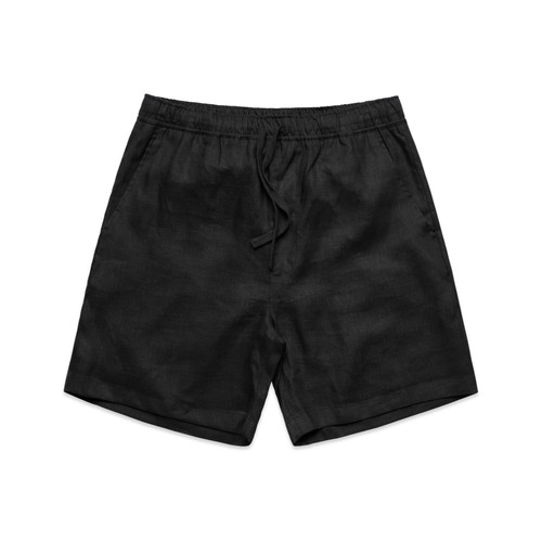 BLACK linen-shorts-18"-black